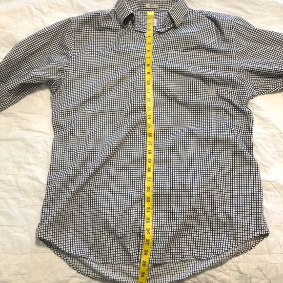 Peter Millar Golf 100% Cotton Checkered Long Sleeve Button-Down Shirt Large - Picture 11 of 12